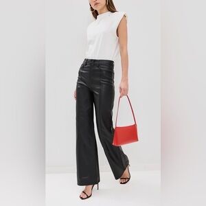 Marc New York Andrew Marc Black Faux Leather Pants Size 12